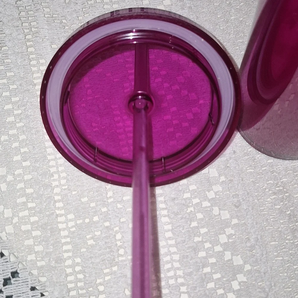 STARBUCKS COFFEE - RARE 2016 - Fuchsia Jelly Gummy Tumbler Cold Cup  Venti 24oz